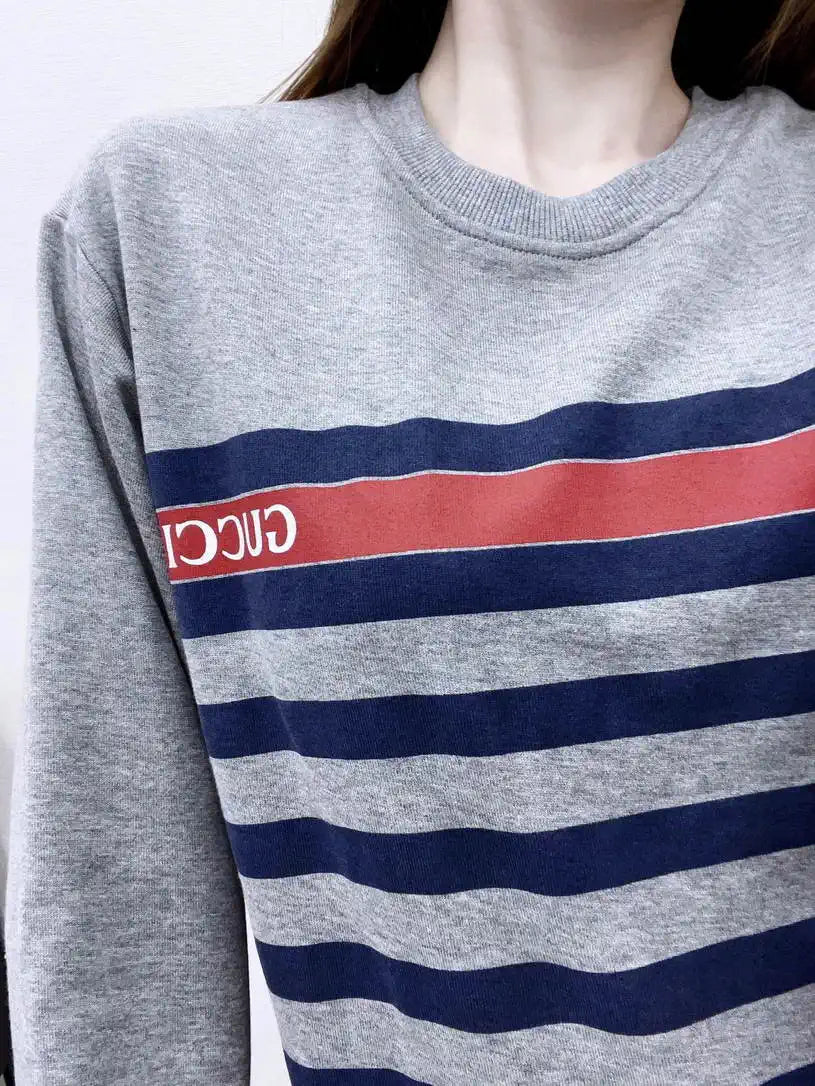 Gucci Women Letter stripe print sweatshirt T-shirt  G11134