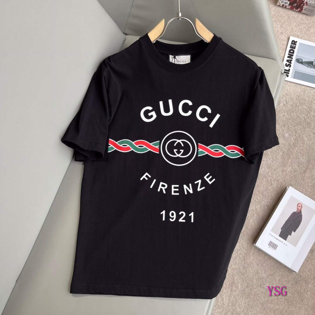 Gucci Women Men T-shirts Wholesale Gucci Short Sleeve Clothing G60920