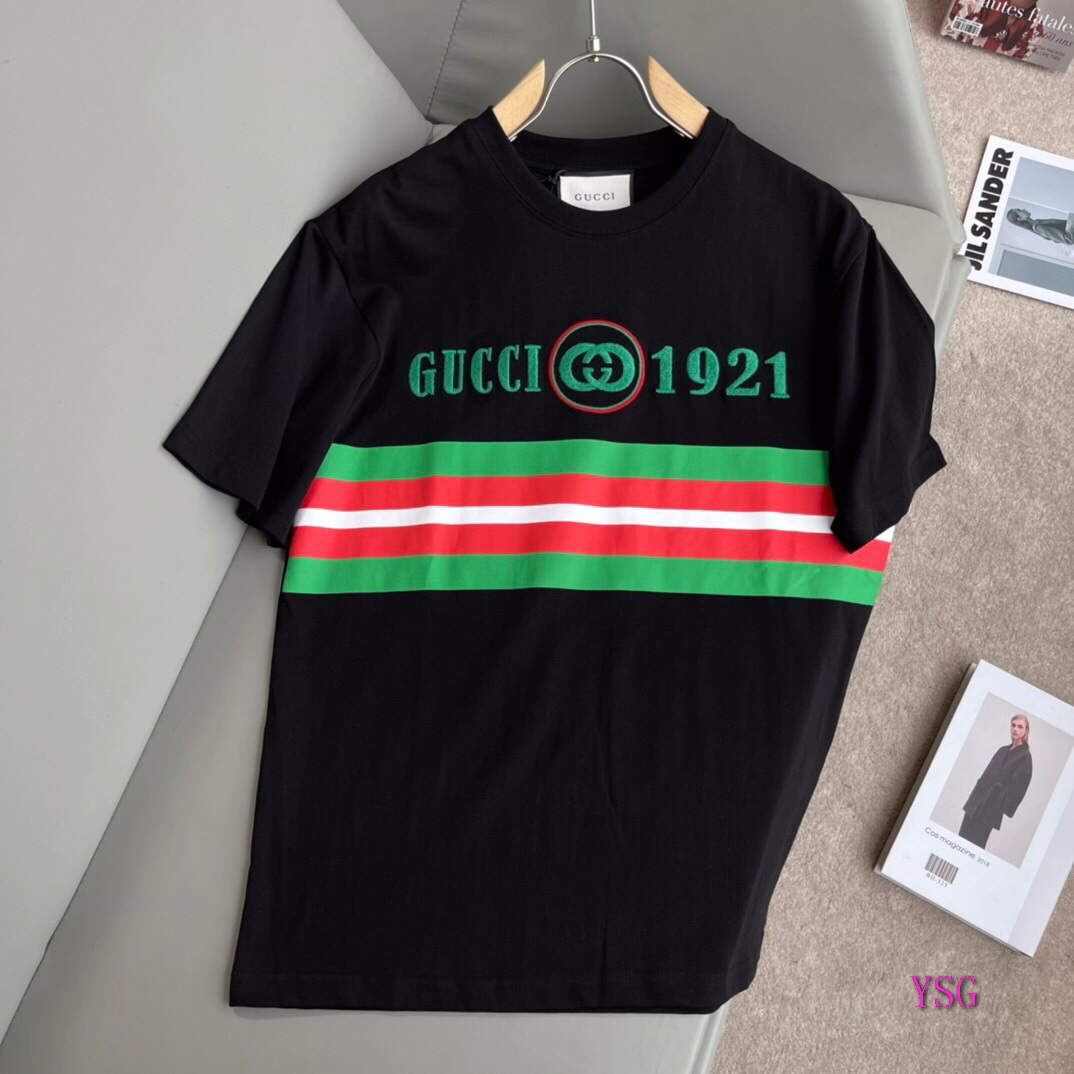 Gucci Women Men T-shirts Wholesale Gucci Short Sleeve Clothing G60921