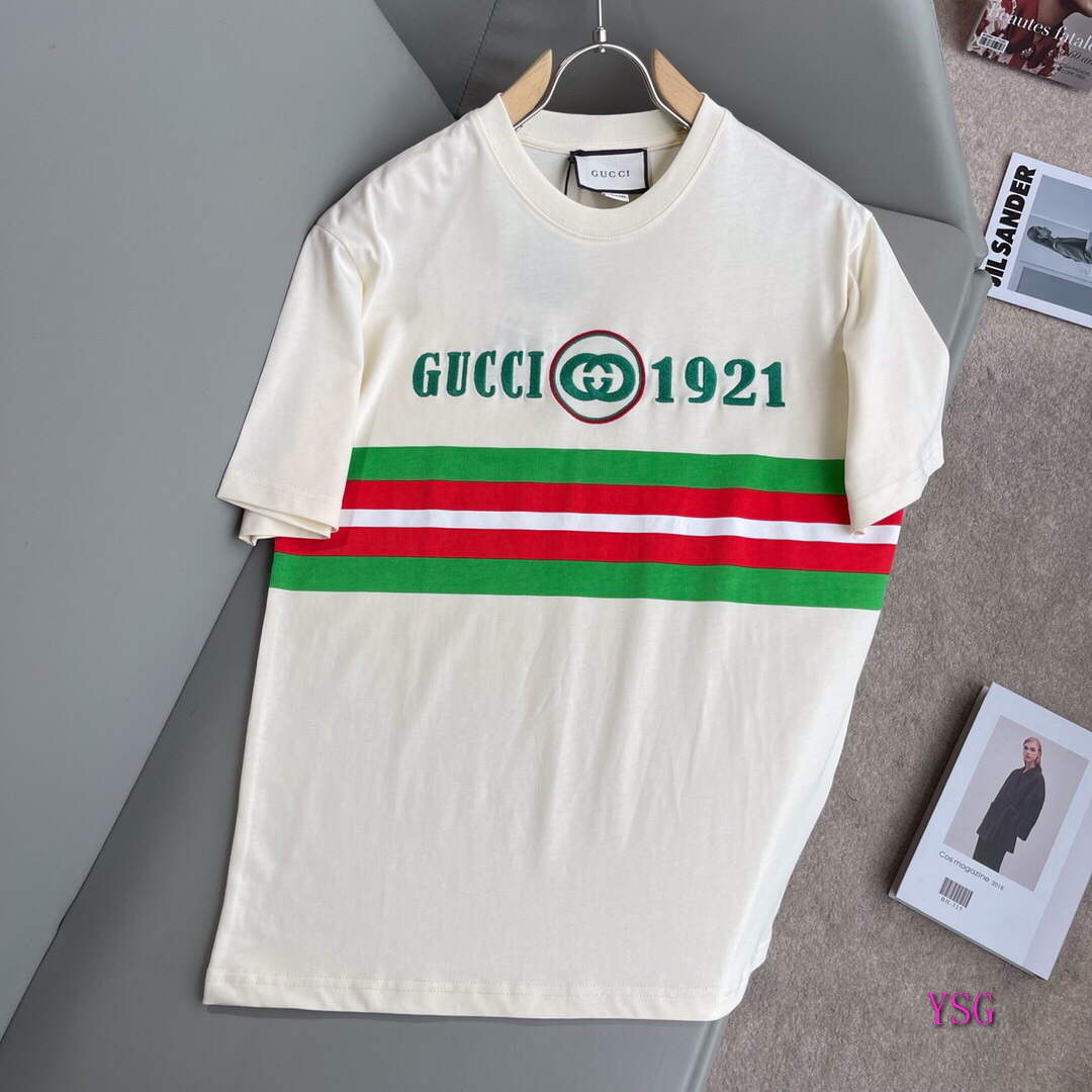 Gucci Women Men T-shirts Wholesale Gucci Short Sleeve Clothing G60922