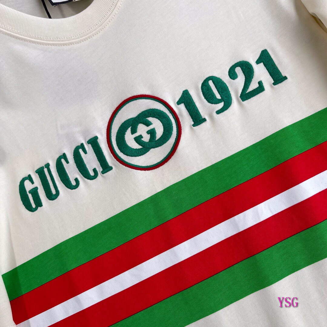 Gucci Women Men T-shirts Wholesale Gucci Short Sleeve Clothing G60922