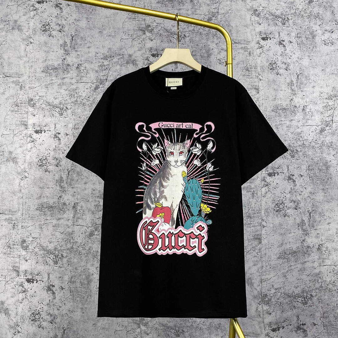 Gucci Women Men T-shirts Wholesale Gucci Short Sleeve Clothing G60853
