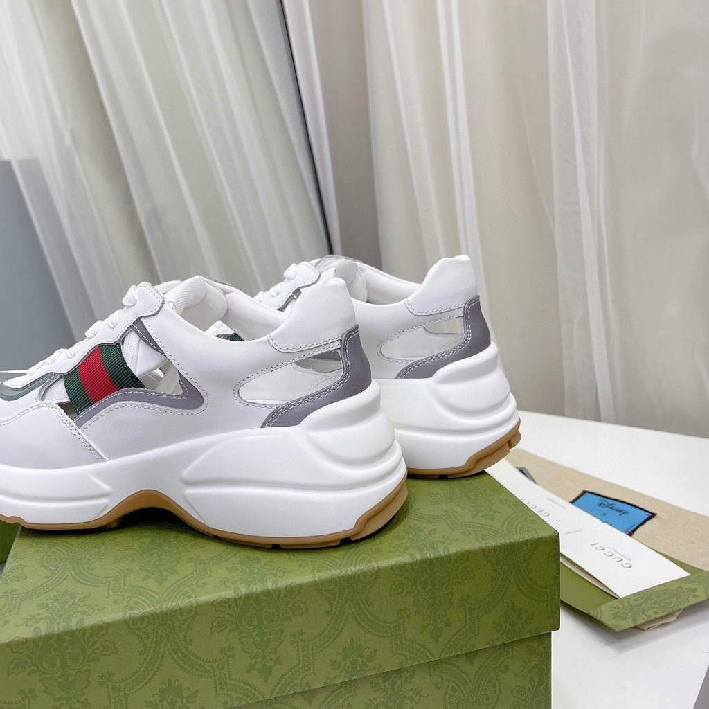 Gucci Women Men's Rhyton Sneaker 657977 White