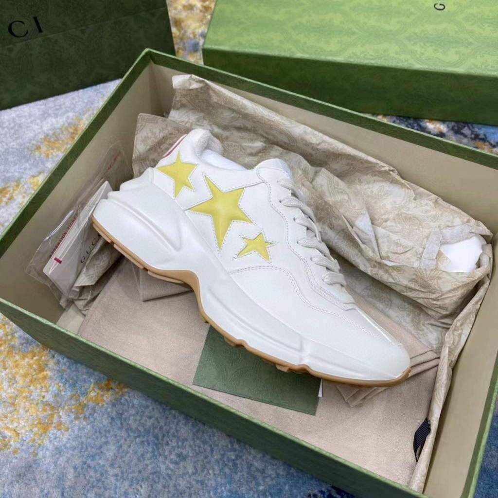 Gucci Women Men's Rhyton Sneaker with Star 660938 Beige