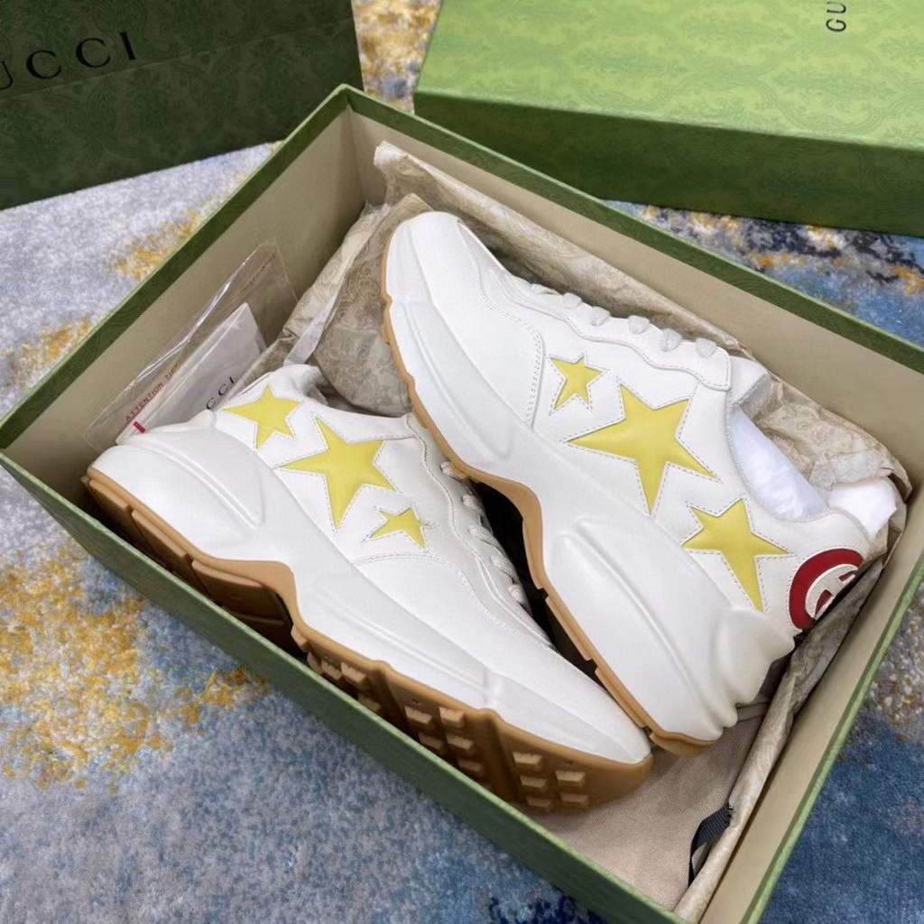 Gucci Women Men's Rhyton Sneaker with Star 660938 Beige