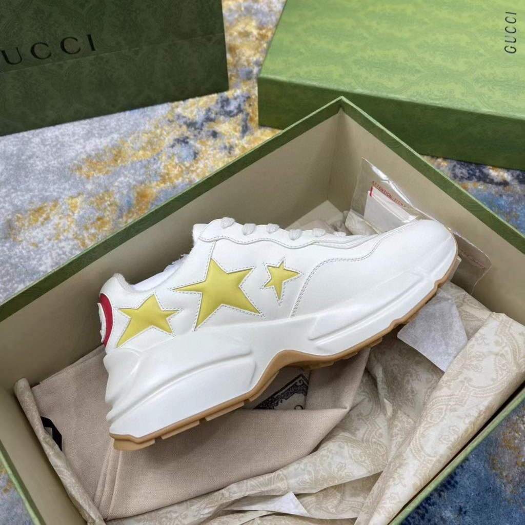 Gucci Women Men's Rhyton Sneaker with Star 660938 Beige