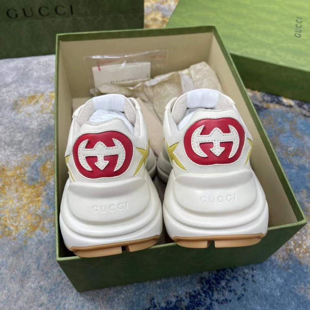 Gucci Women Men's Rhyton Sneaker with Star 660938 Beige