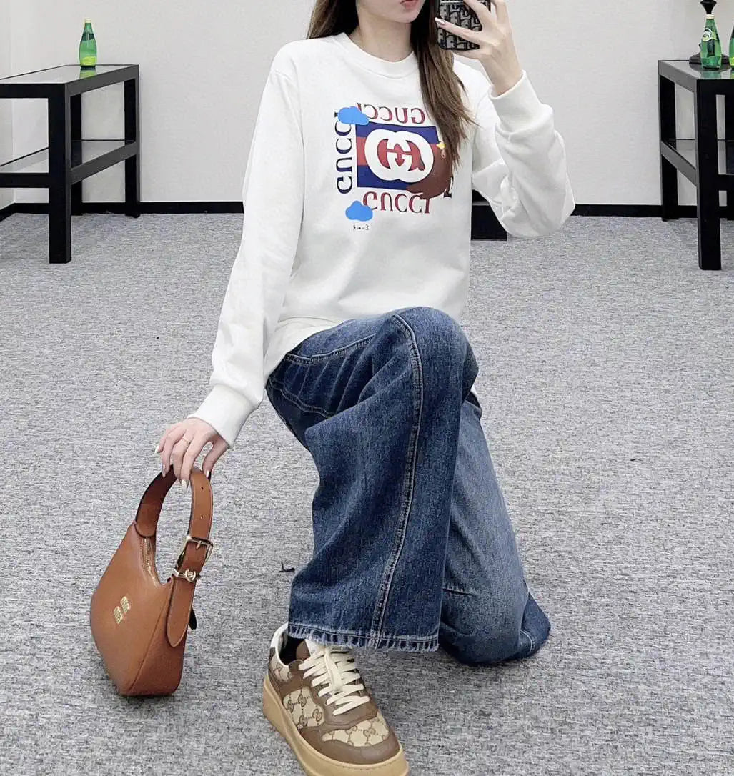 Gucci Women printing Letter sweatshirt T-shirt  G11138