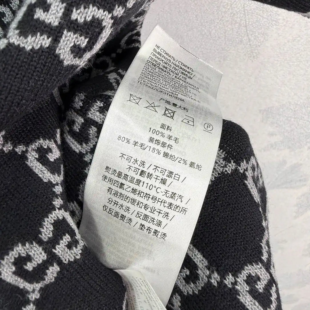 Gucci Women Reversible jacquard wool knit crew neck short sleeves G11130