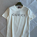 Gucci Women Slogan cotton short-sleeved shirt G85280 - Wine Red / S - View 1