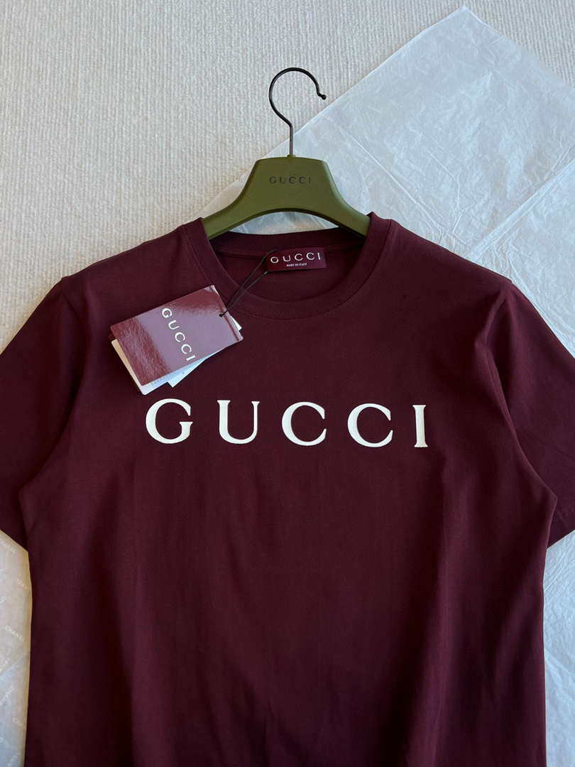 Gucci Women Slogan cotton short-sleeved shirt G85280