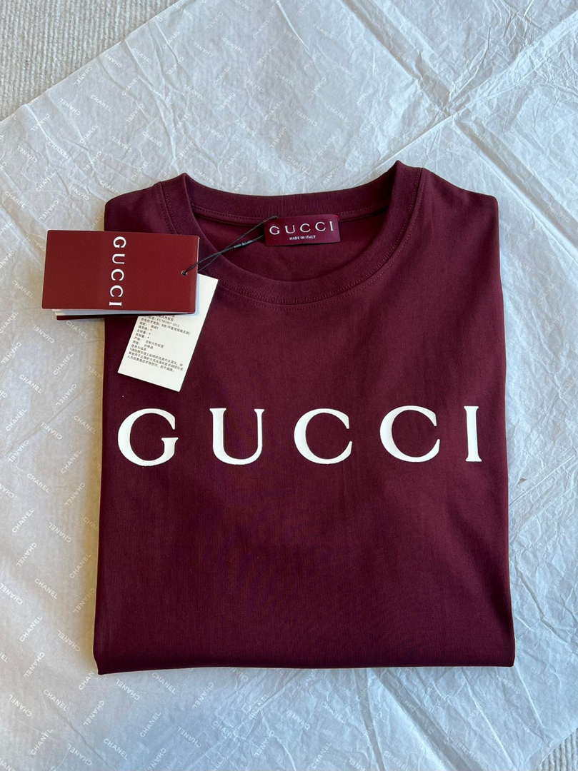 Gucci Women Slogan cotton short-sleeved shirt G85280