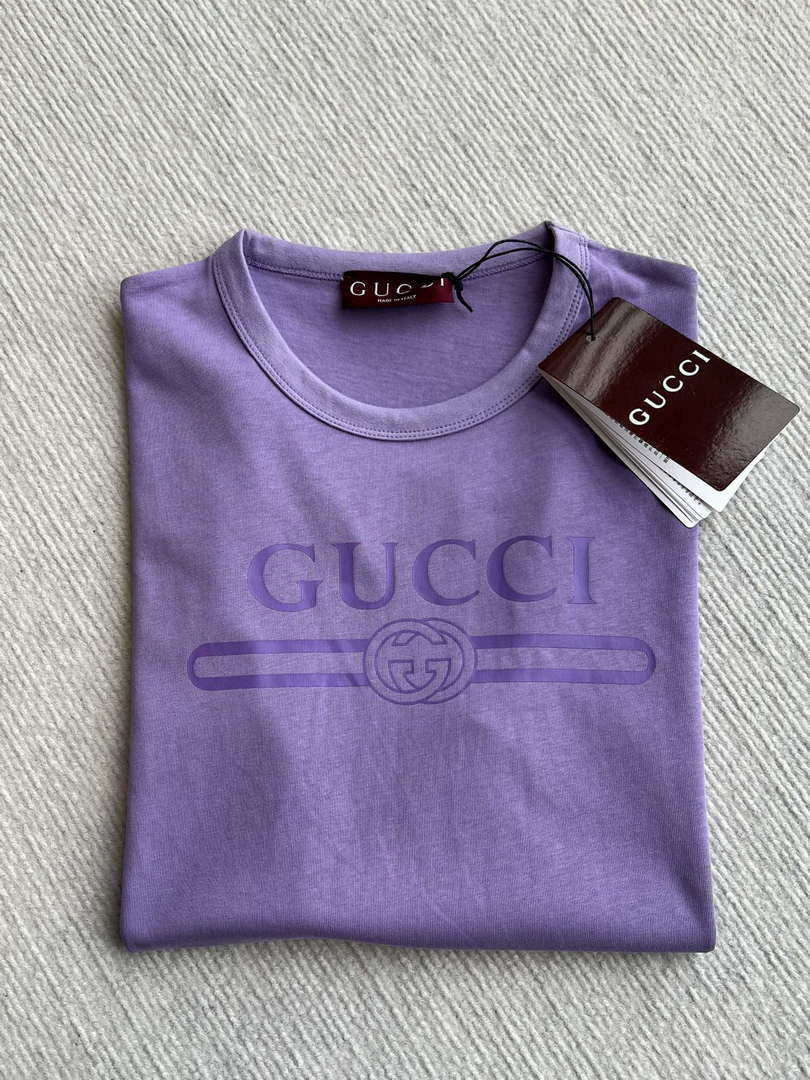 Gucci Women Slogan cotton short-sleeved T-shirt G85286
