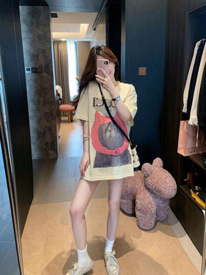 Gucci Women Slogan cotton short-sleeved T-shirt G85291 - S - View 9