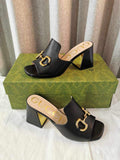 Gucci Women's 655412 Slide Sandal With Horsebit Black Leather
