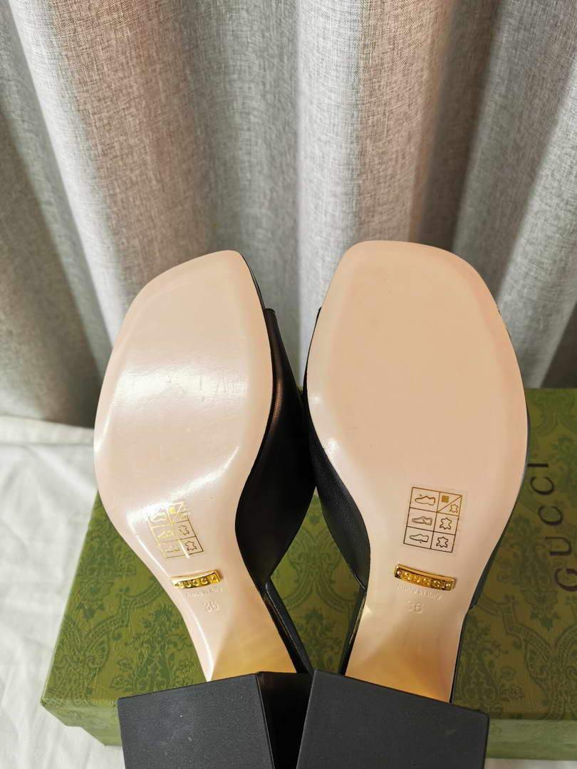 Gucci Women's 655412 Slide Sandal With Horsebit Black Leather