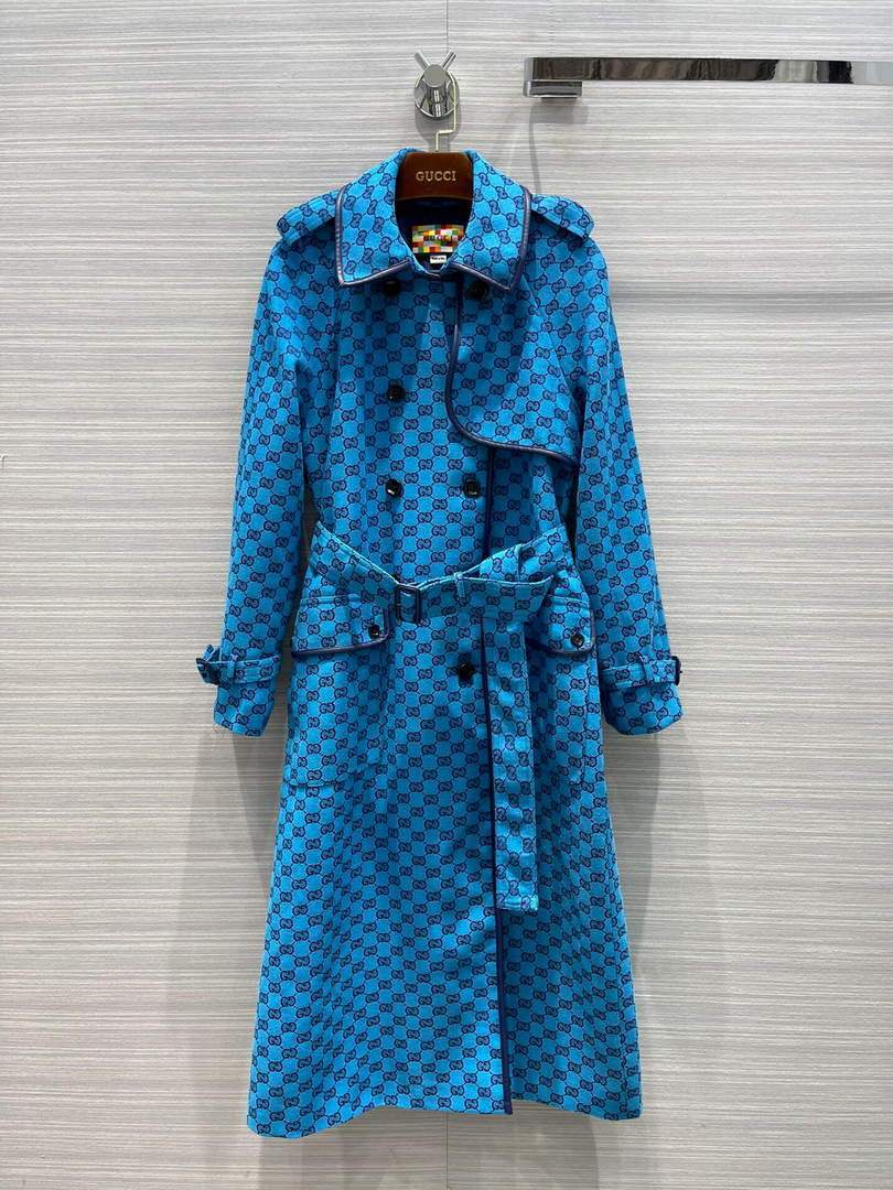Gucci Women's Clothing GG nylon jacket Blue 88004