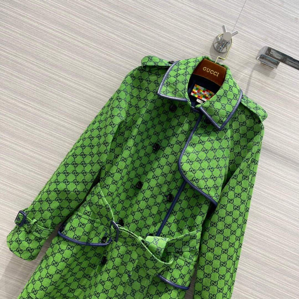 Gucci Women's Clothing GG nylon jacket Green 88005