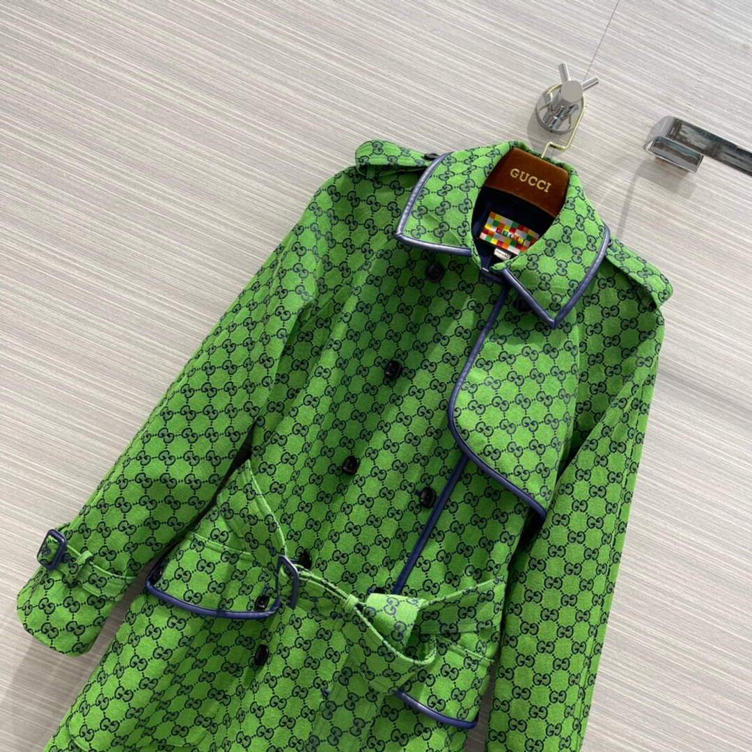 Gucci Women's Clothing GG nylon jacket Green 88005