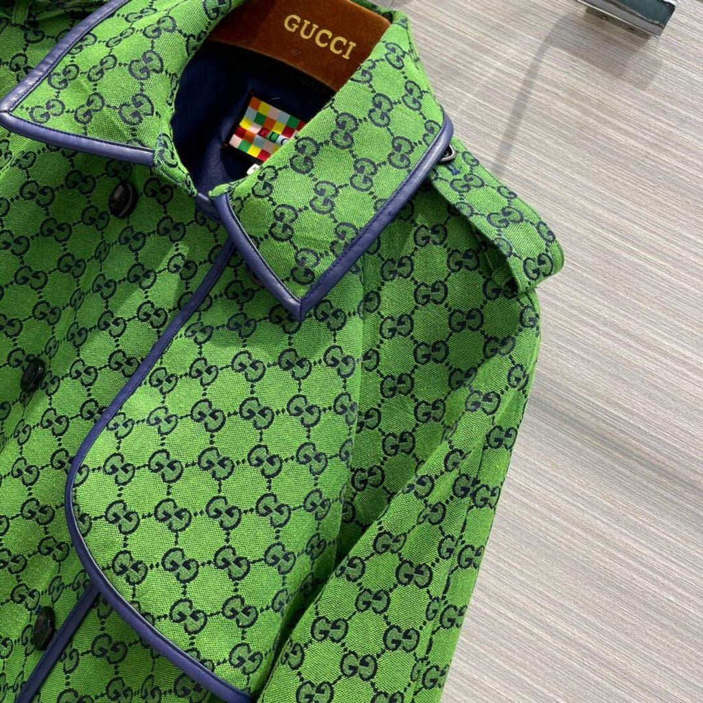 Gucci Women's Clothing GG nylon jacket Green 88005