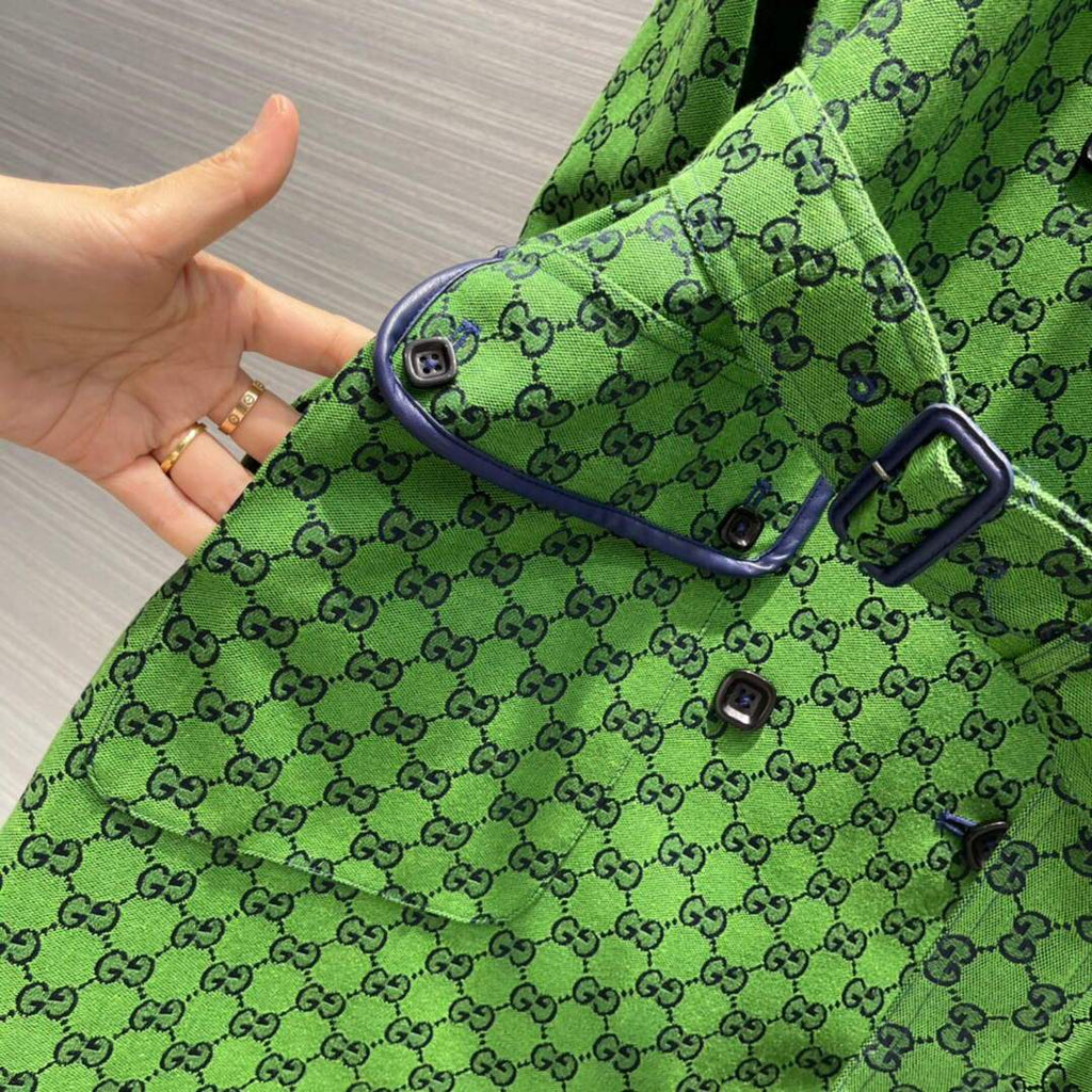 Gucci Women's Clothing GG nylon jacket Green 88005