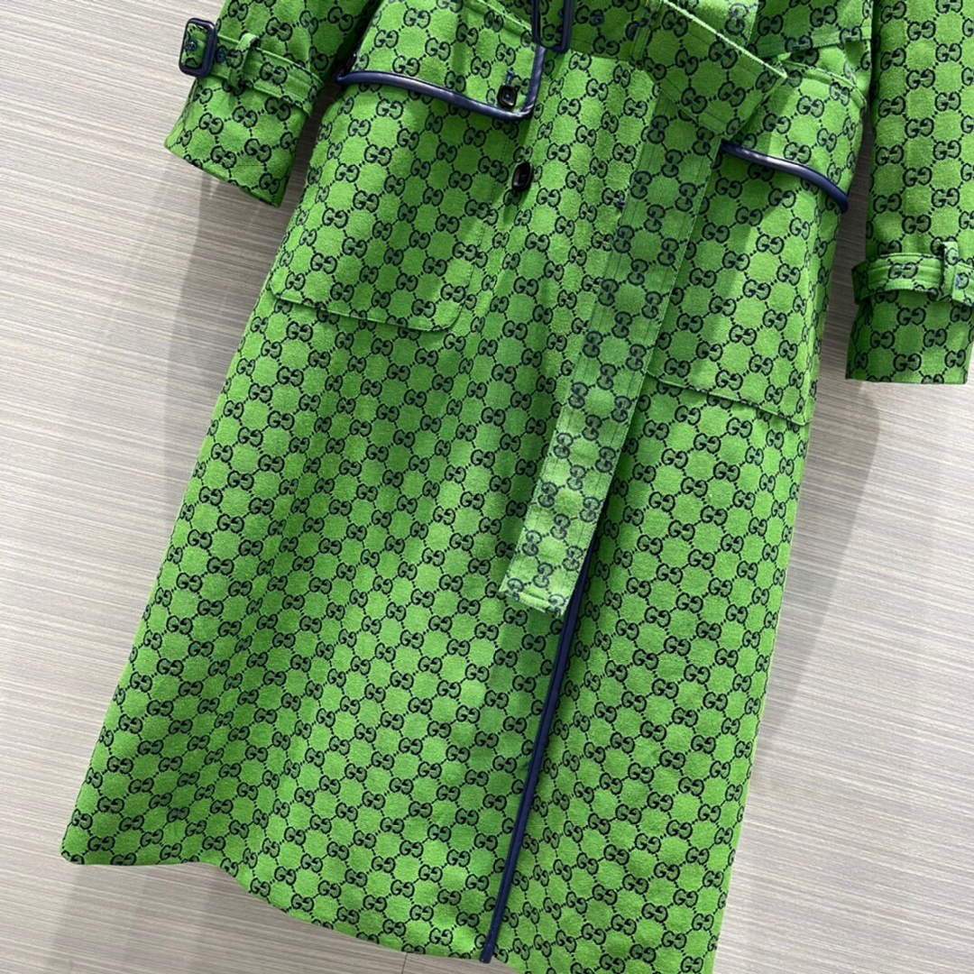 Gucci Women's Clothing GG nylon jacket Green 88005