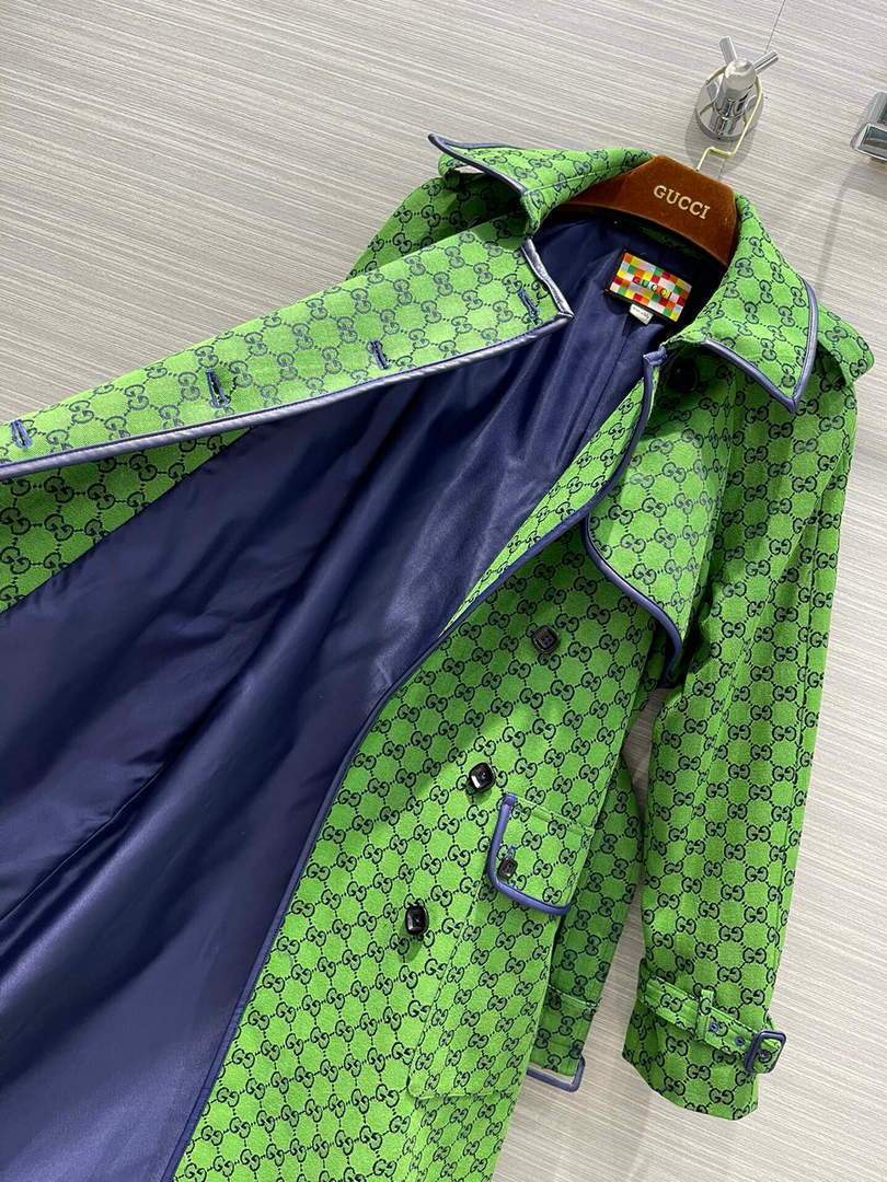 Gucci Women's Clothing GG nylon jacket Green 88005