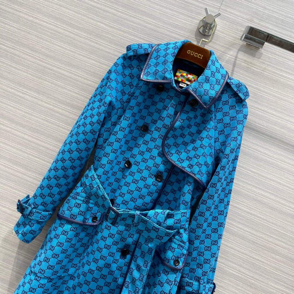 Gucci Women's Clothing GG nylon jacket Blue 88004