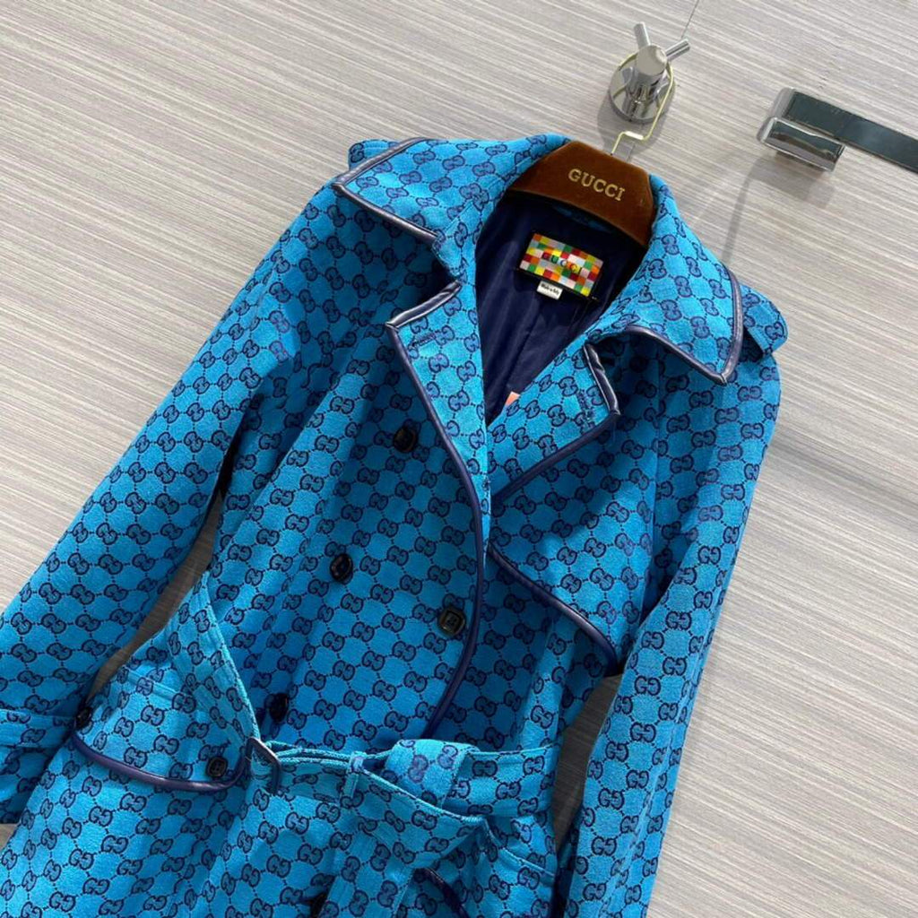 Gucci Women's Clothing GG nylon jacket Blue 88004