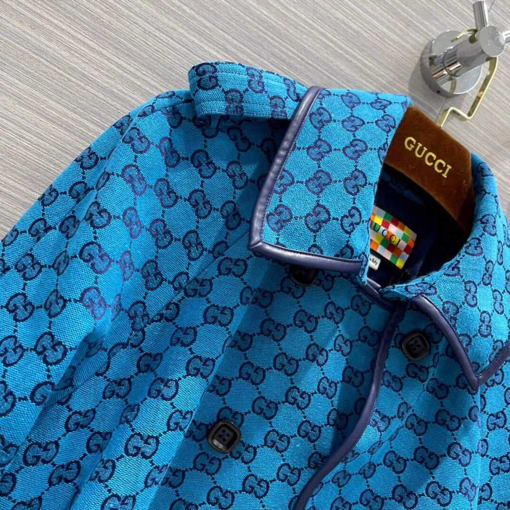 Gucci Women's Clothing GG nylon jacket Blue 88004