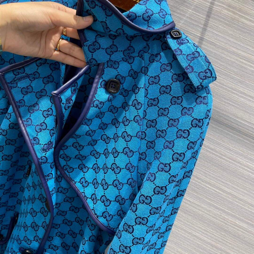 Gucci Women's Clothing GG nylon jacket Blue 88004