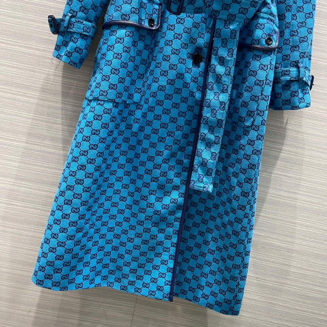 Gucci Women's Clothing GG nylon jacket Blue 88004