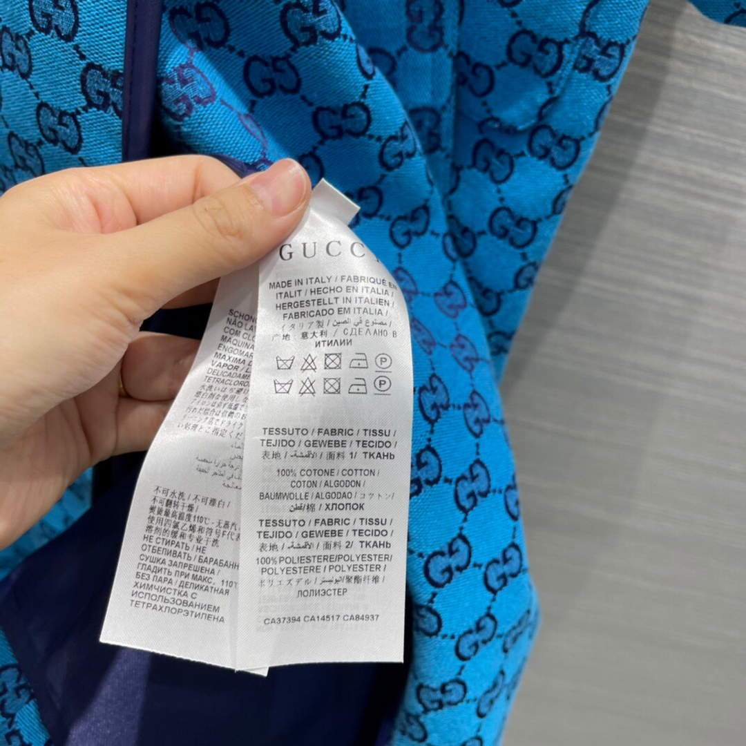 Gucci Women's Clothing GG nylon jacket Blue 88004