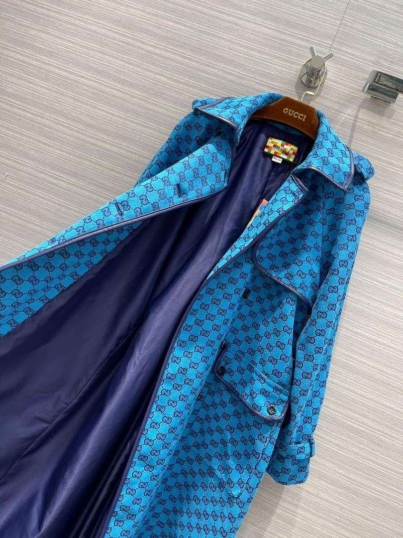 Gucci Women's Clothing GG nylon jacket Blue 88004