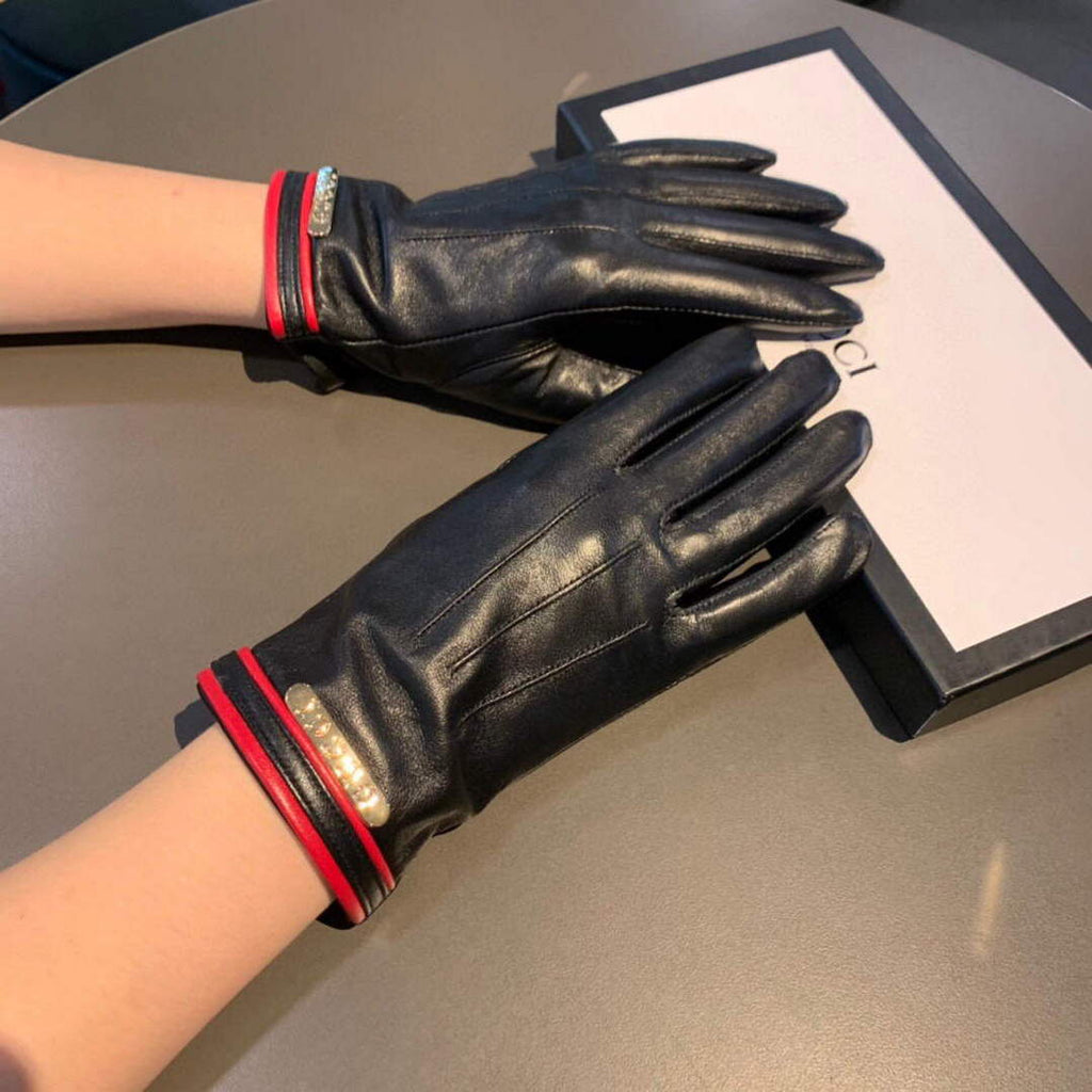 Gucci Women's Gloves GG Leather Gloves 477966