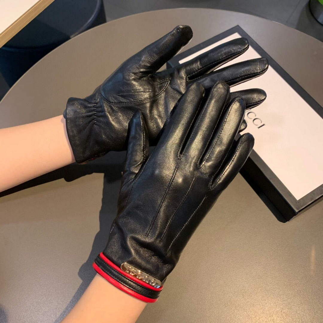 Gucci Women's Gloves GG Leather Gloves 477966