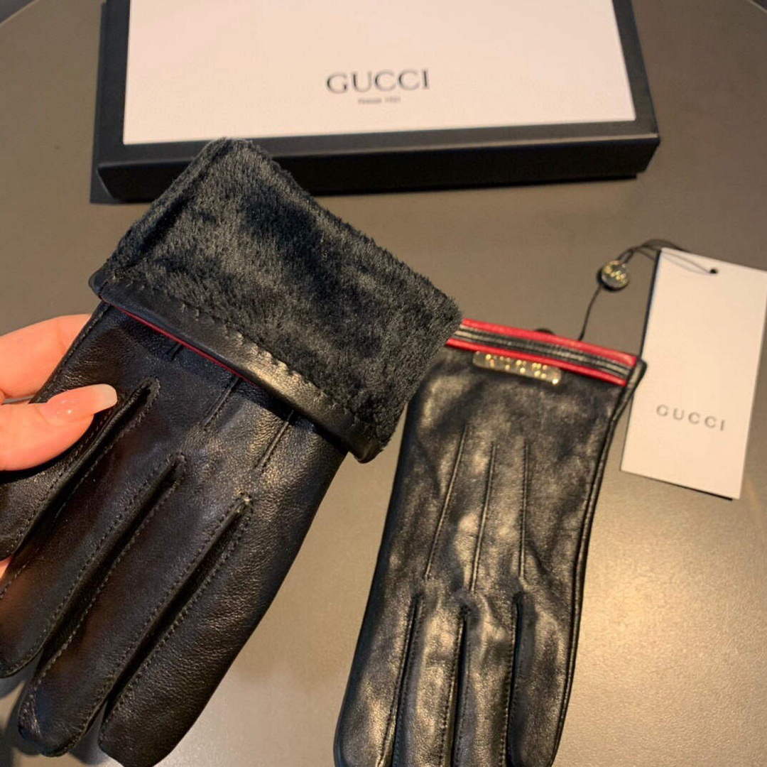 Gucci Women's Gloves GG Leather Gloves 477966