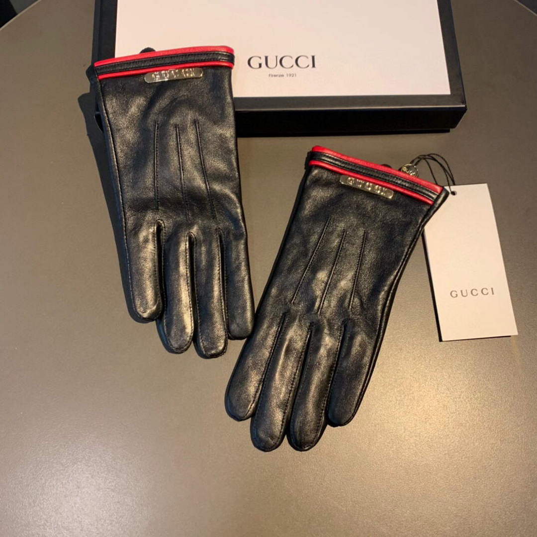 Gucci Women's Gloves GG Leather Gloves 477966