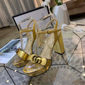 Gucci Women's Leather platform espadrille GG Sandals G18999