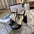 Gucci Women's Leather platform espadrille GG Sandals G19000 - Euro 35=US 4 - View 1