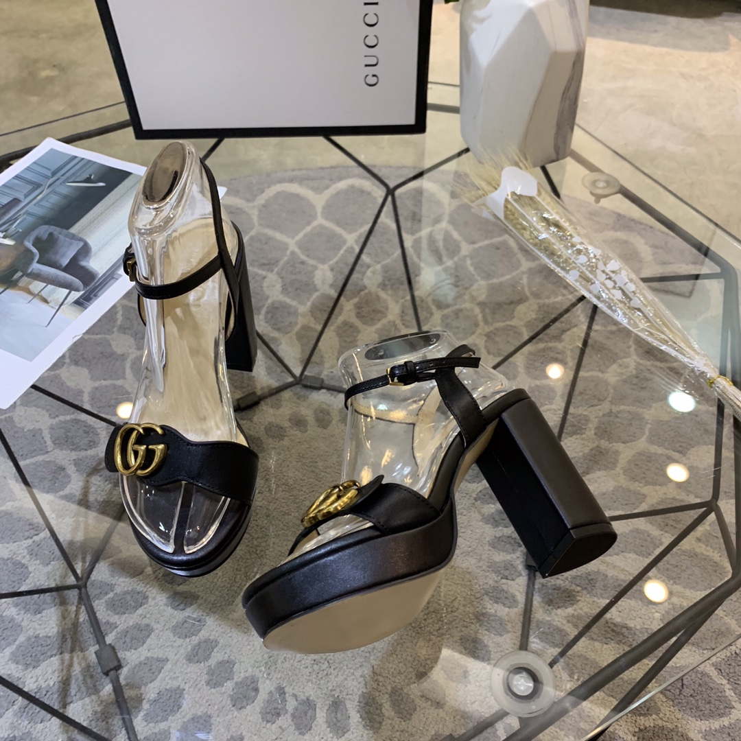 Gucci Women's Leather platform espadrille GG Sandals G19000 - Euro 35=US 4 - View 8