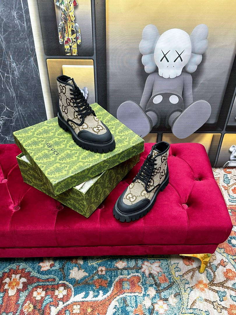 Gucci Women's Men's Fashion Shoes Lace-up Boots G77340 - US 4=Euro 35 - View 5