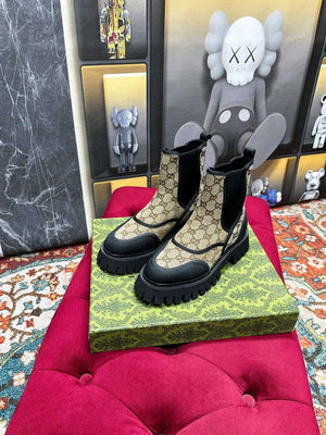Gucci Women's Men's Fashion Shoes Lace-up Boots G77342 - US 4=Euro 35 - View 1