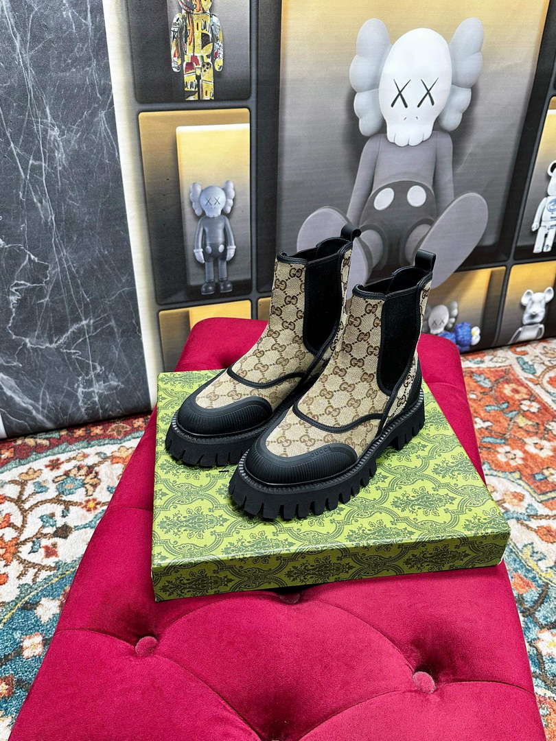 Gucci Women's Men's Fashion Shoes Lace-up Boots G77342 - US 4=Euro 35 - View 1