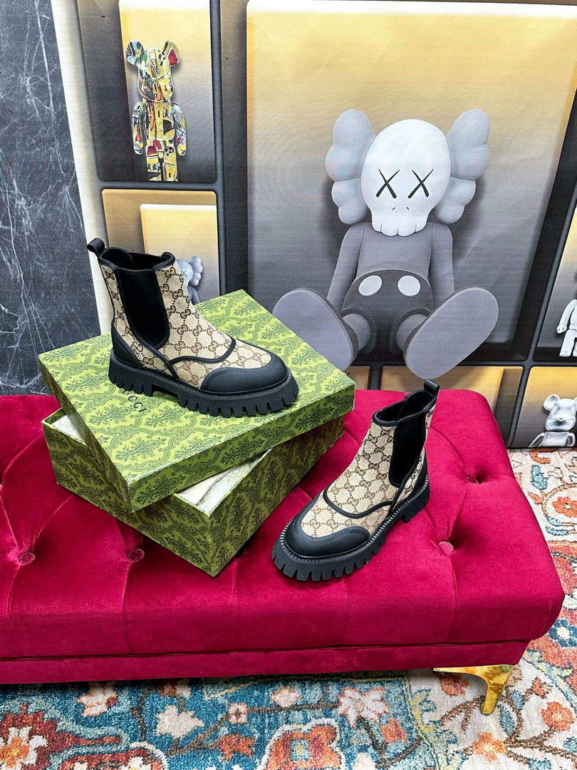 Gucci Women's Men's Fashion Shoes Lace-up Boots G77342 - US 4=Euro 35 - View 5