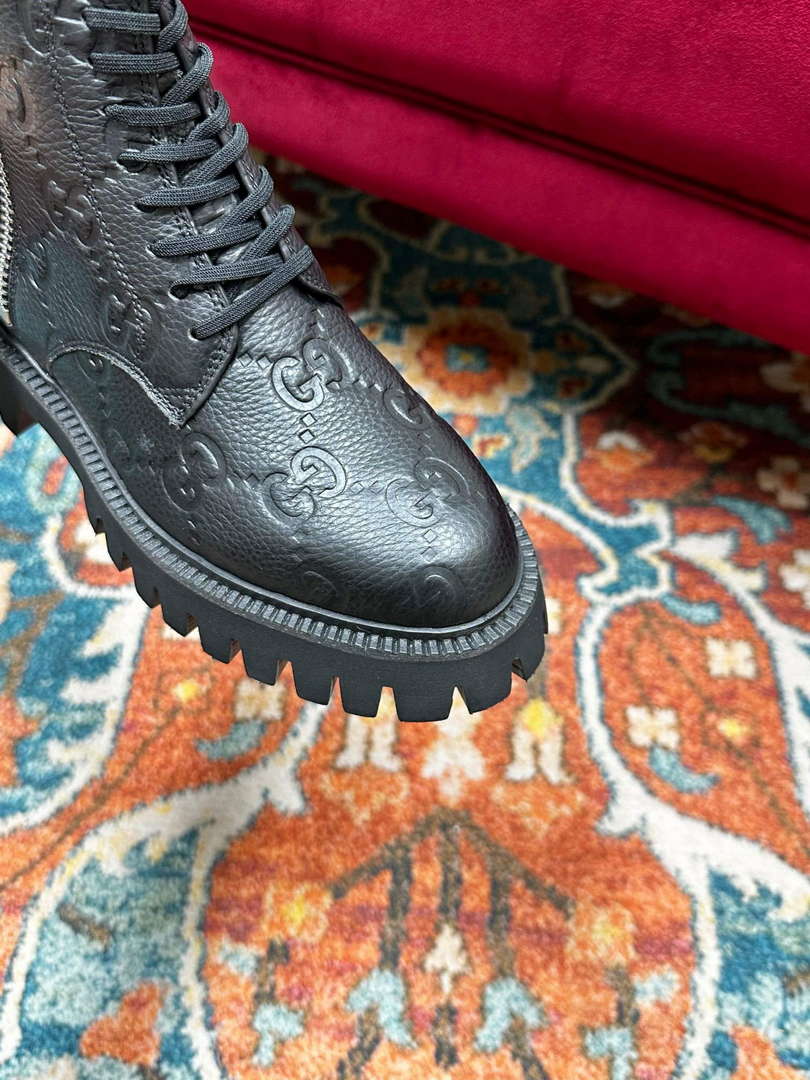 Gucci Women's Men's Fashion Shoes Lace-up Boots G77344