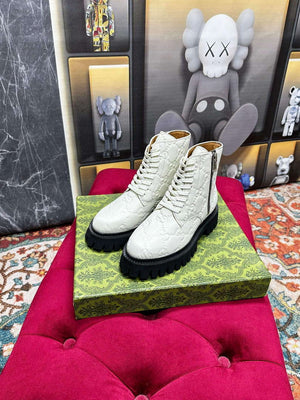 Gucci Women's Men's Fashion Shoes Lace-up Boots G77345 - US 4=Euro 35 - View 1