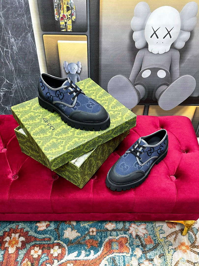 Gucci Women's Men's Fashion Shoes Lace-up Boots G77346