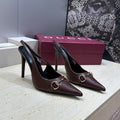 Gucci Women's Pointed-toe Slingback High Heels Shoes 9.5cm G86236 - Euro 35=US 4 - View 1