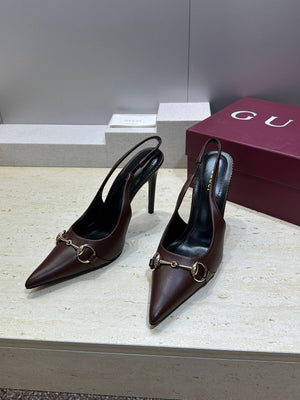 Gucci Women's Pointed-toe Slingback High Heels Shoes 9.5cm G86236 - Euro 35=US 4 - View 3